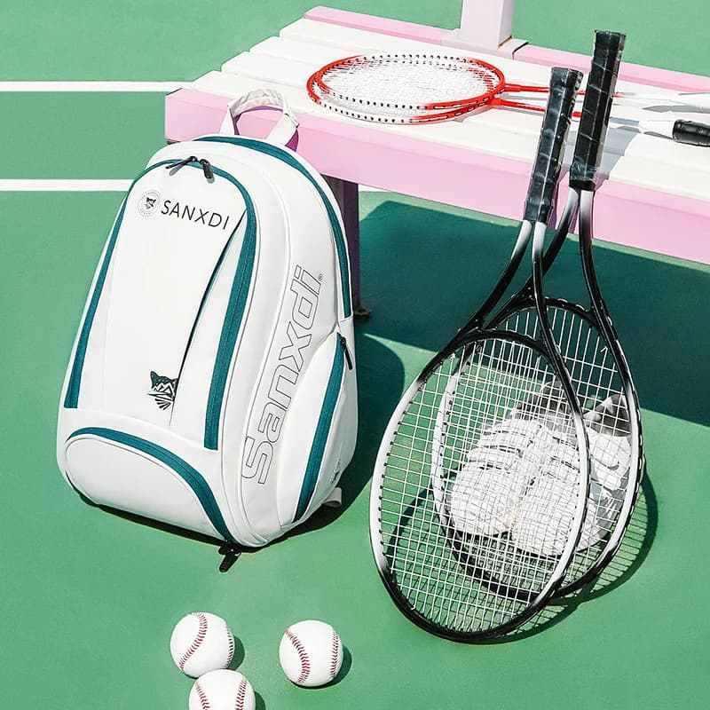 Tennis Badminton Rack Backpack Outdoor Sports Training Bag with Shoe Bag Large Multifunctional Sports Bag