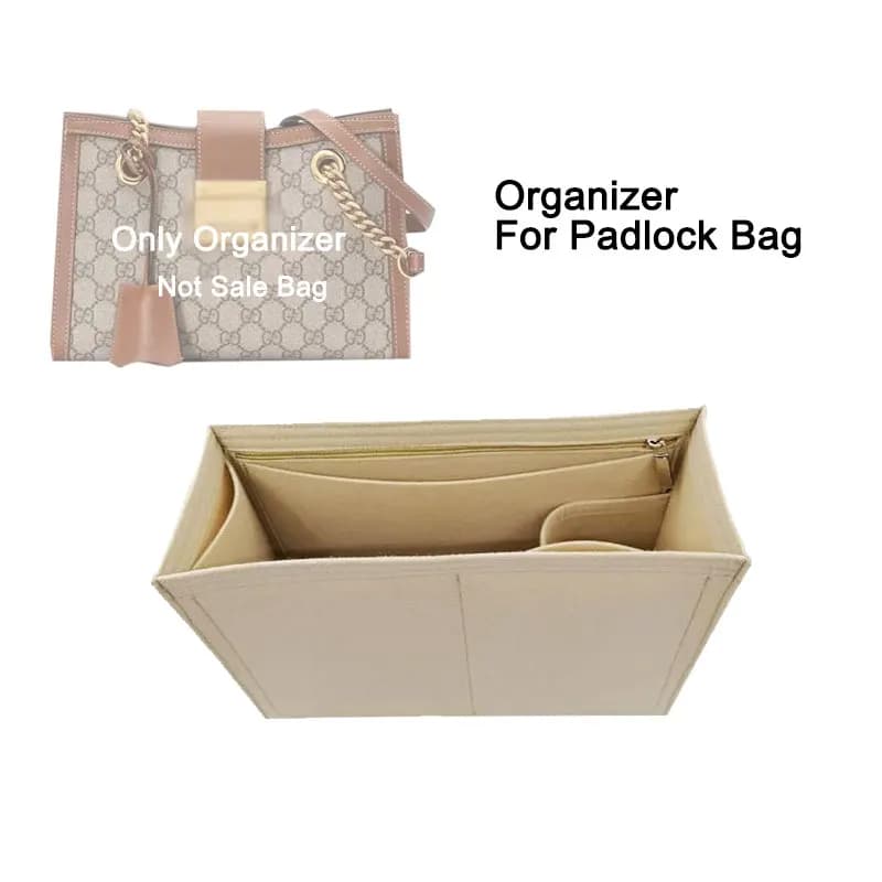 Borsa interna con cerniera adatta per borsa a tracolla con lucchetto, organizer interno per lucchetto, custodia interna e organizer per l'organizzazione