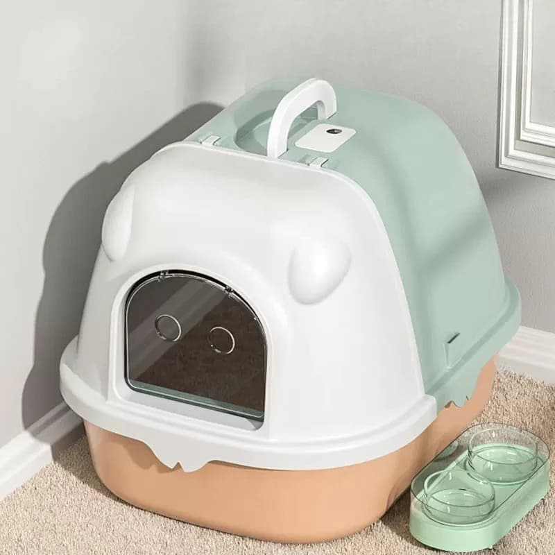 Lettiera per Gatti Extra Large Chiusa, Toilette per Gatti a Cassetto con Paletta, Anti-Odore, Forniture per Gatti da Interno, Facile da Pulire