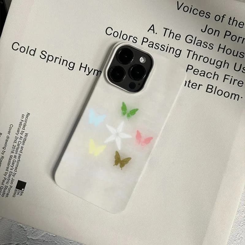 Ins Colorful Butterfly Phone Case for IPHONE 17 Air 16E 15 PROMAX 14 Plus 13 12 MINI 11 PRO 16Plus XR XS MAX Acrylic Phone Cover