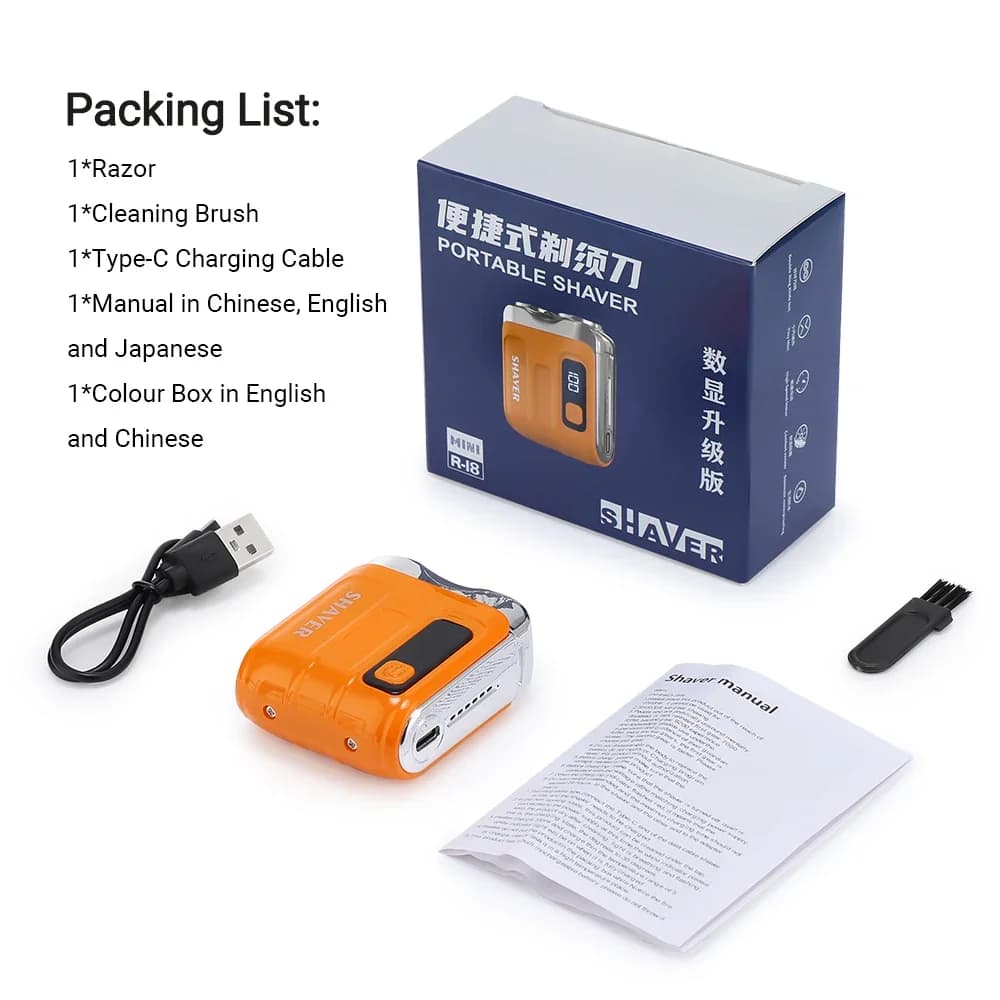 R18 Mini Rasoio Elettrico Nuovo Display Digitale Intelligente Lavabile Tipo-C Ricaricabile Portatile Wet Dry Rasoio Barba Trimmer Strumento