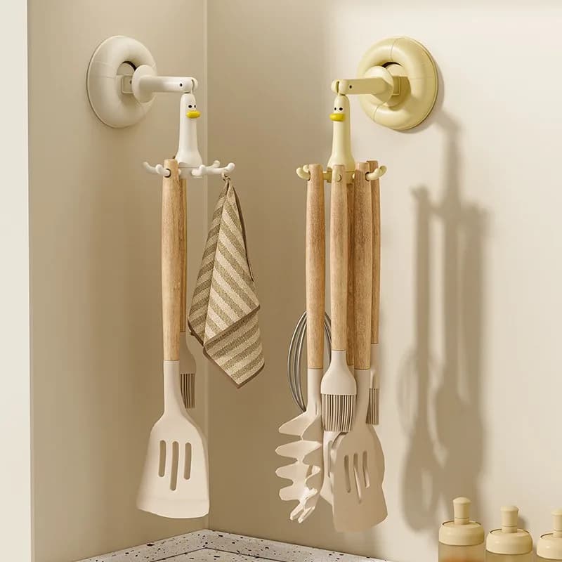 1 pz ventosa da cucina polpo gancio rotante senza foratura utensili da cucina spatola appesa rack di stoccaggio scaffale