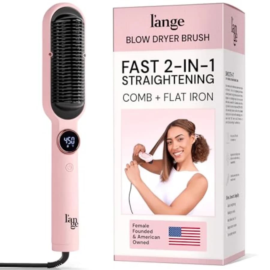 Spazzola lisciante per capelli Smooth It 2in1 con manopola di regolazione della temperatura fino a 450 gradi ° Spazzola Riscaldante per Styling Rapido e Controllo del Frizz