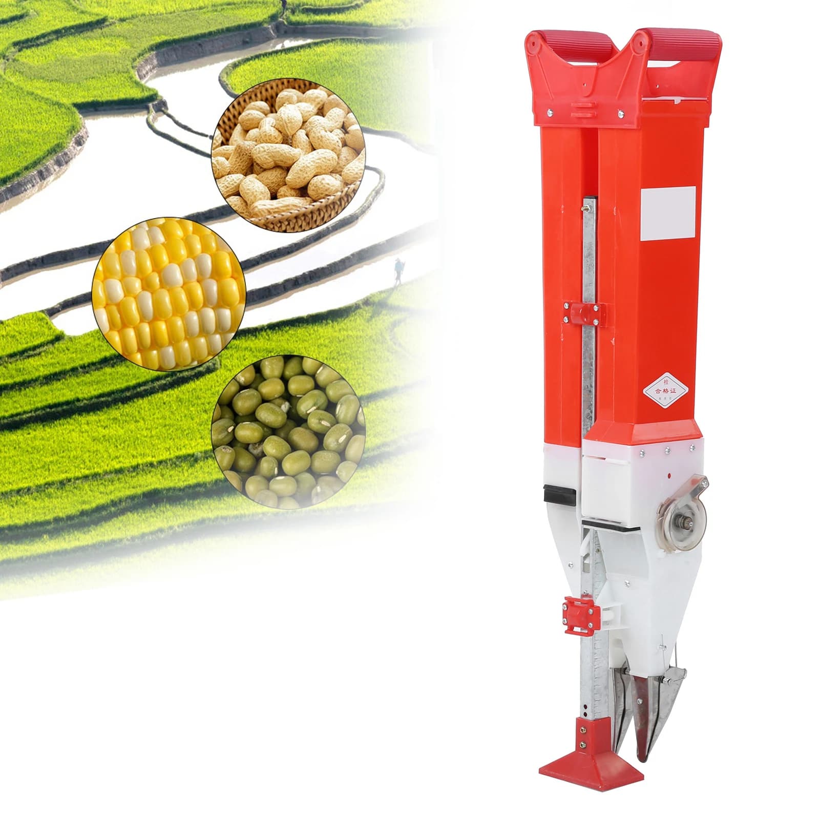 Seminatrice per fertilizzante seminatrice per fertilizzante portatile seminatrice per mais seminatrice per arachidi di soia accessorio per giardino seminatrice per spandiconcime da giardino