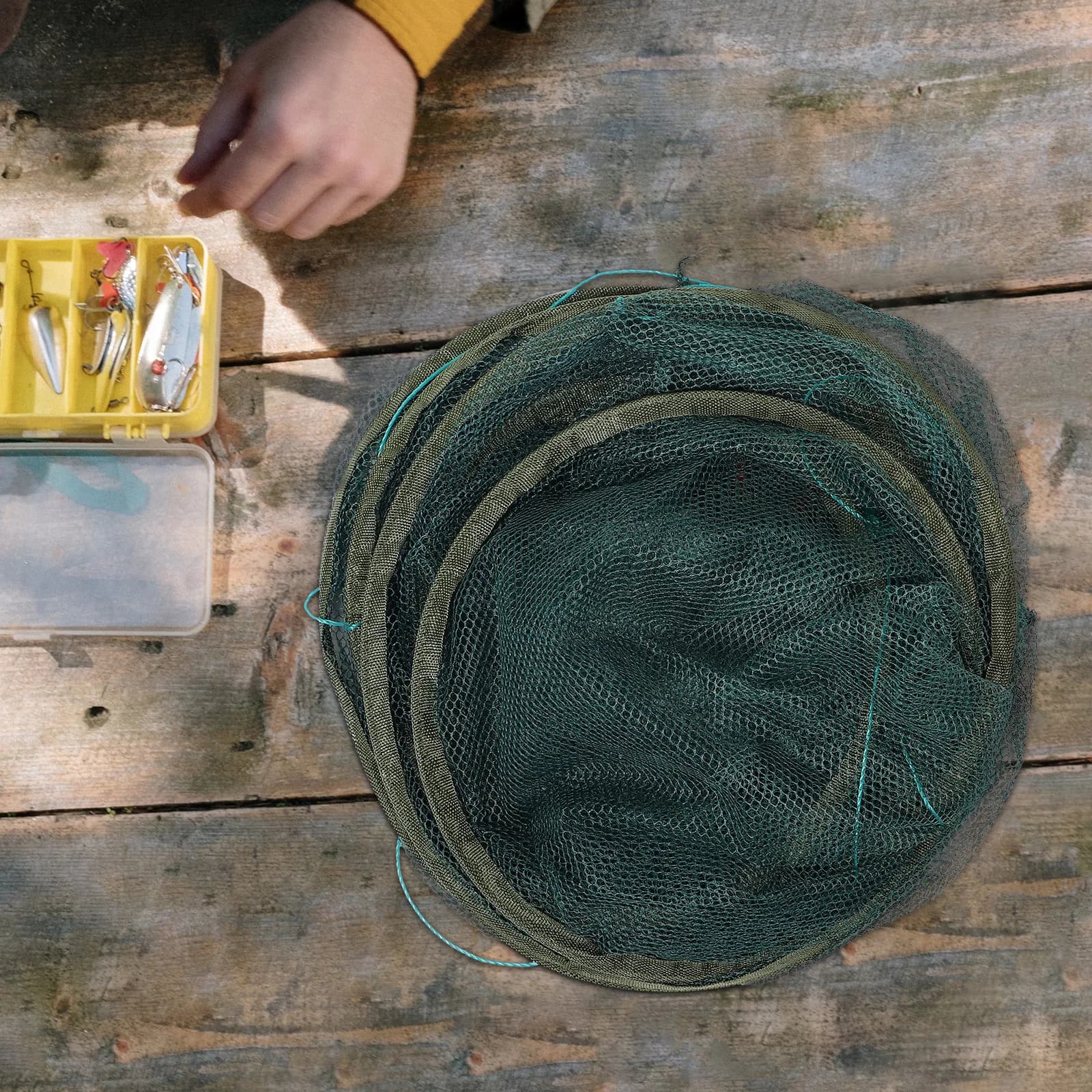 Rete da Pesca Portatile per Catturare Granchi e Esche, Rete a Caduta per Acquario, Design Leggero e Compatto Pieghevole, Facile da Usare