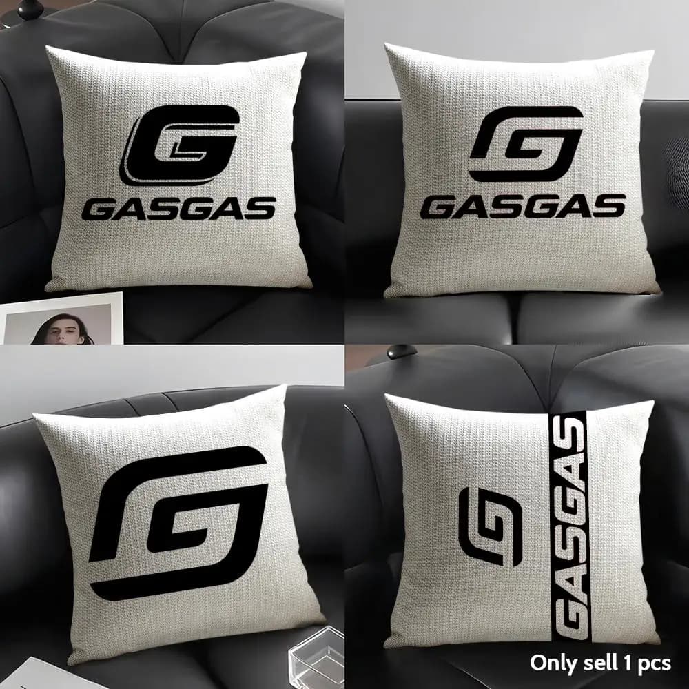 Motorcycle G-GasGas Cushion Cover Breathable Linen Organic Fabric Double-Sided Printing Sofa Pillow Case Home Decor
