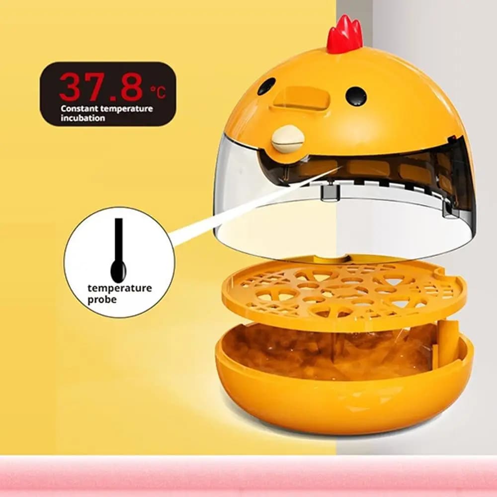 Mini Egg Incubator Light Transparent Window Automatic Temperature Humidity Control 5 Eggs Poultry Hatching Machine For Home C4Z4