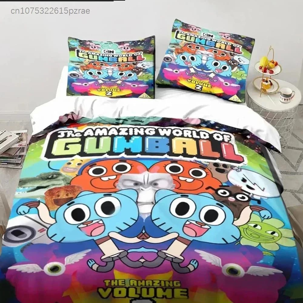 Cartoon The Amazing World Gumball Bedding Set Bedroom Soft Modern Bedspreads Comefortable Duvet Cover Quilt Cover And Pillowcase