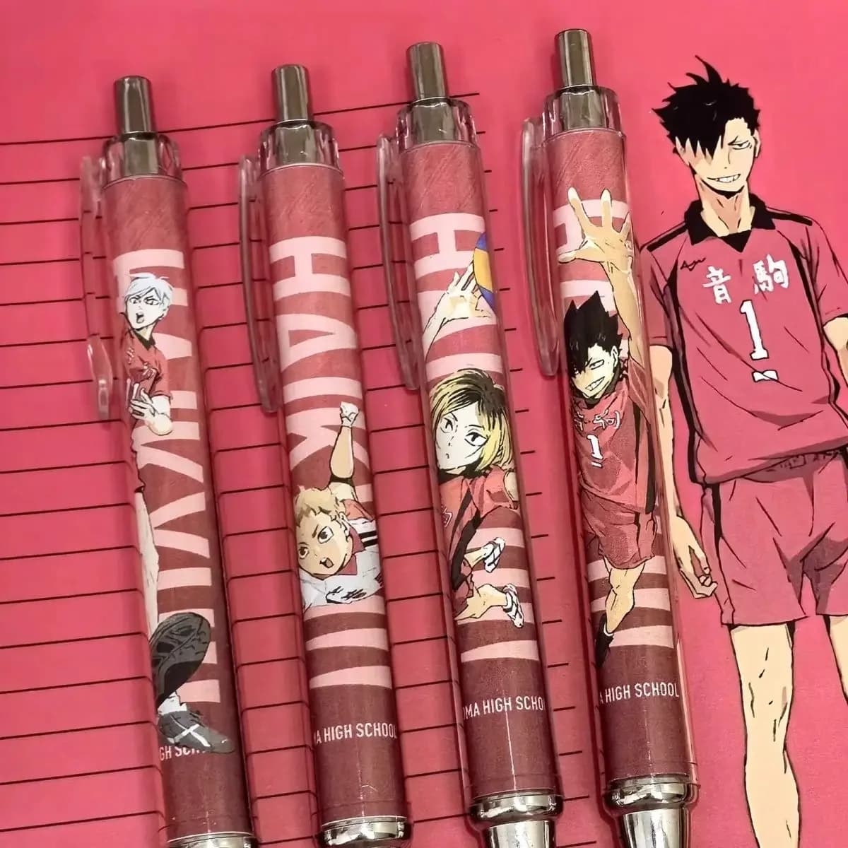Anime Haikyuu!! Kozume Kenma Tetsurou Kuroo Yaku Morisuke ev Haiba Cosplay 0.5mm Quick Dry Press Gel Pen cartuccia regalo di natale
