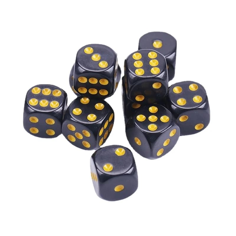 10 pz/set fornitura transfrontaliera in oro nero Dot arrotondato dadi gioco da tavolo accessori Mahjong 1.6CM