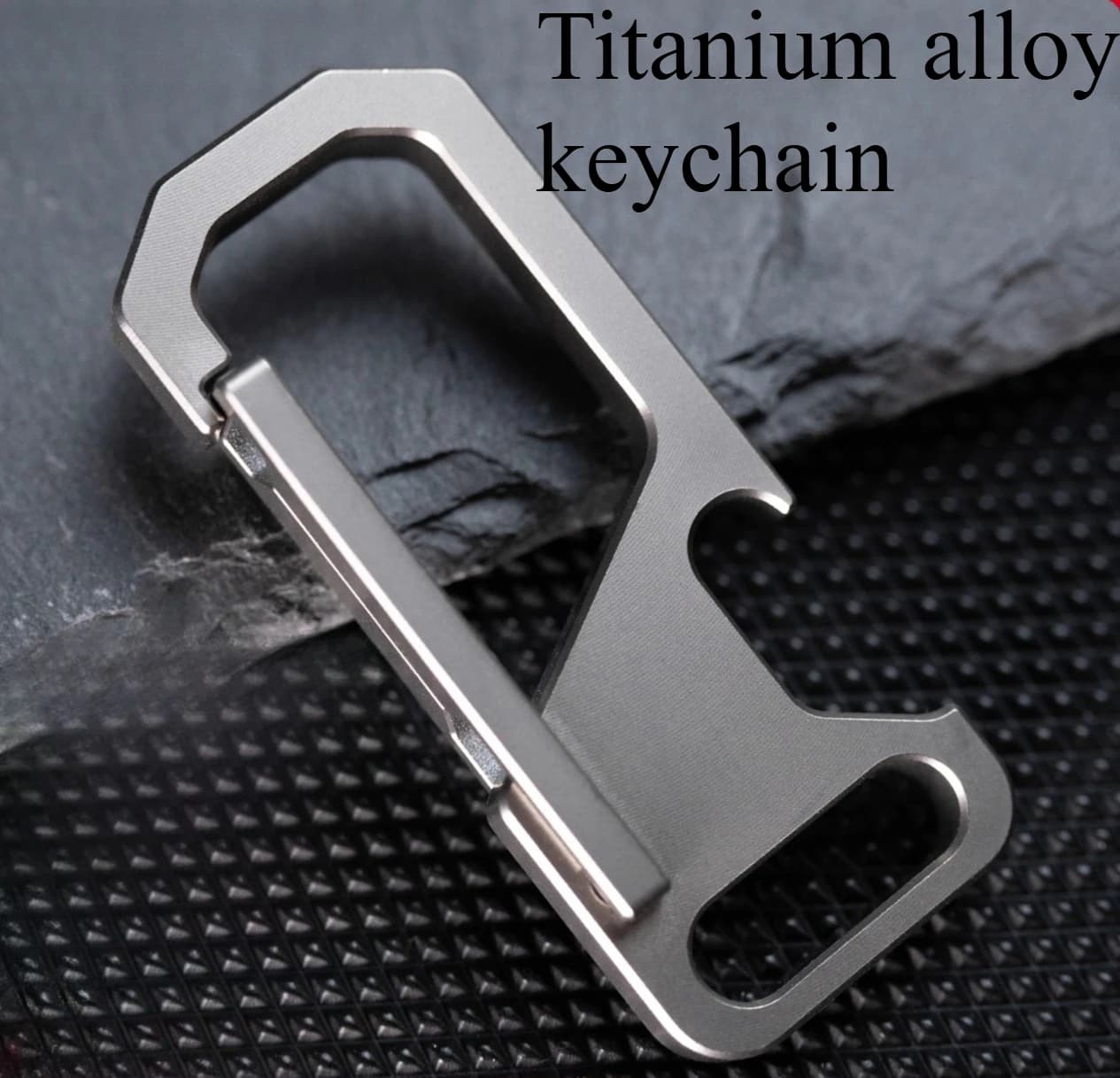 Titanium Alloy Keychain Men's Car Stainless Steel Keychain Quick Hanging Buckle Waist Ring Chain
