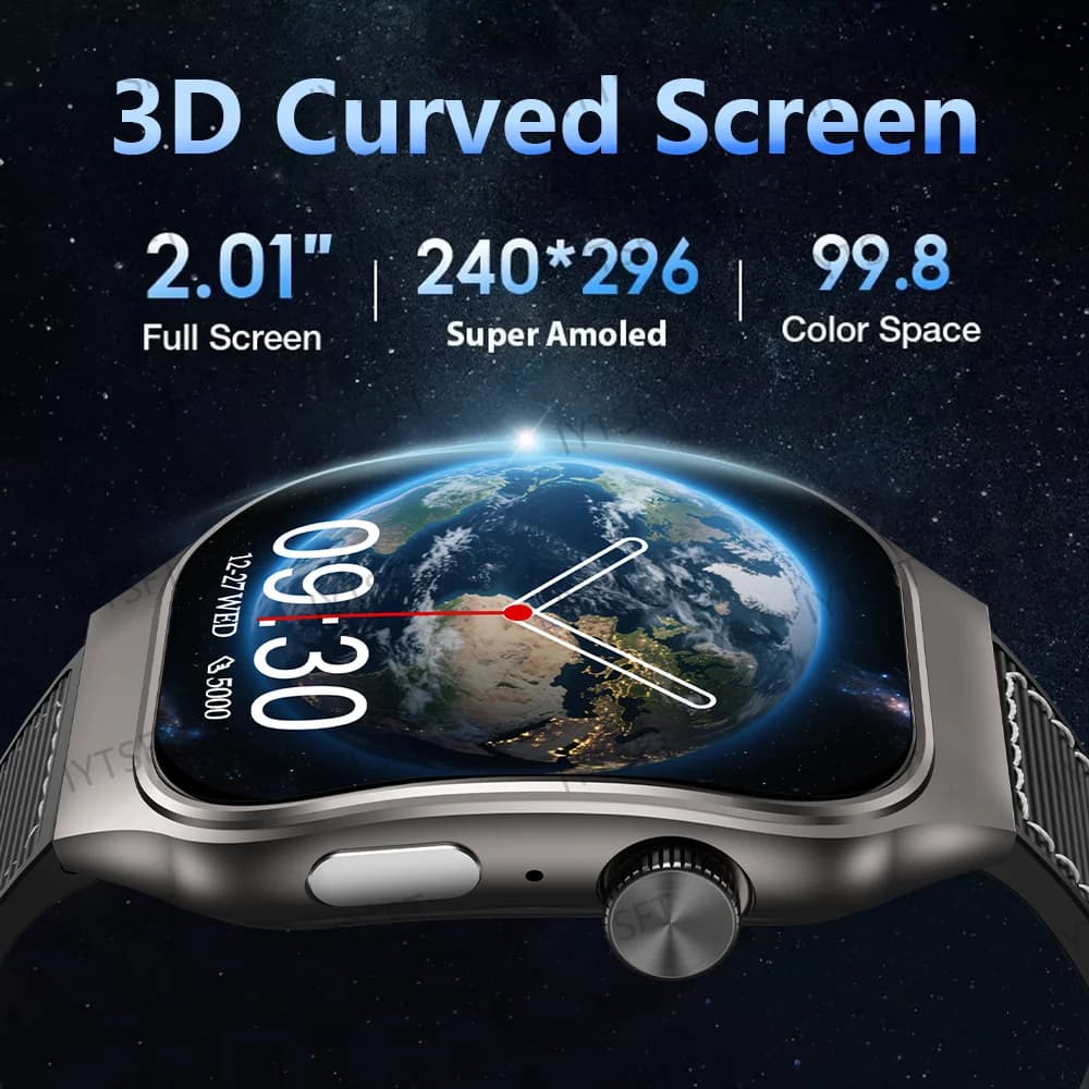 LAXASFIT Smart Watch da uomo con schermo curvo da 2,01 pollici Bluetooth 5.3 Chiamata HD Modalità sportive multiple Orologio da donna regalo