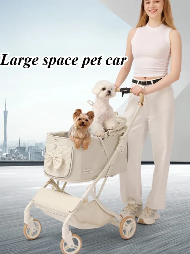 Passeggino per cuccioli da esterno Passeggino per cani da viaggio traspirante Passeggino per animali domestici leggero e conveniente pieghevole per piccoli e medi