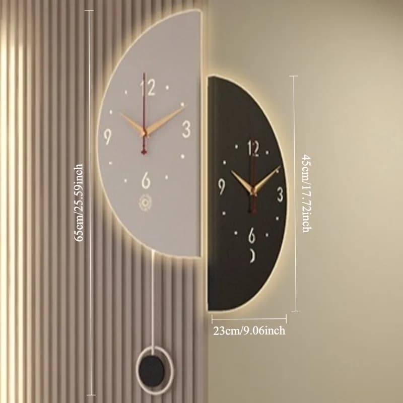 Orologio da Parete Bifacciale dal Design Unico per Soggiorno, Silenzioso con Pendolo, Moderno Stile Nordico, Semplice Orologio da Parete per Camera da Letto, Decorazione per la Casa