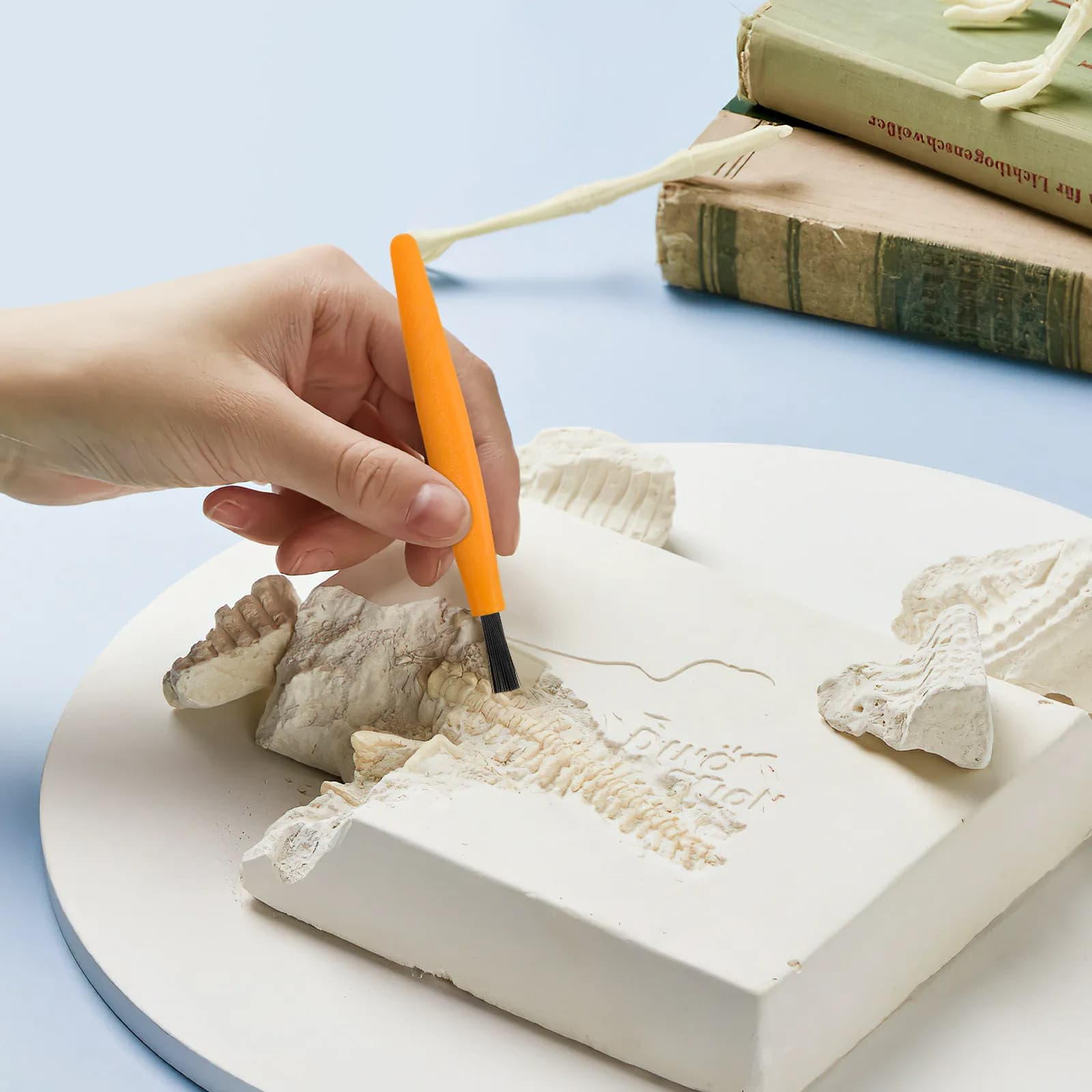 Set di 3 Kit di Scavo Educativi per Bambini: Martello, Scalpello, Spazzola e Raschietto in Plastica per l'Apprendimento Cognitivo ed Esplorazione Scientifica