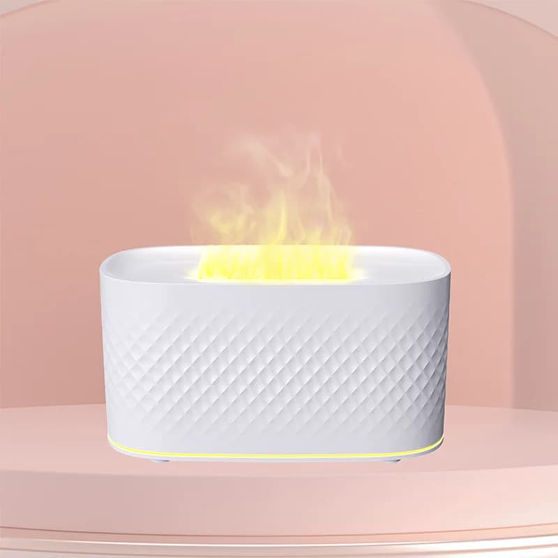 Nuova lampada d'atmosfera colorata USB Home Desktop Office Macchina per aromaterapia Crepa creativa Fiamma Umidificatore Spray di atomizzazione dell'aria