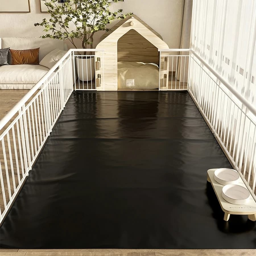 Tappetino per Cani in PVC Nero Puro Ispessito, Impermeabile, Resistente allo Sporco, Facile da Pulire, Tappetino Isolante per Urina di Animali Domestici, Anti-Perdita