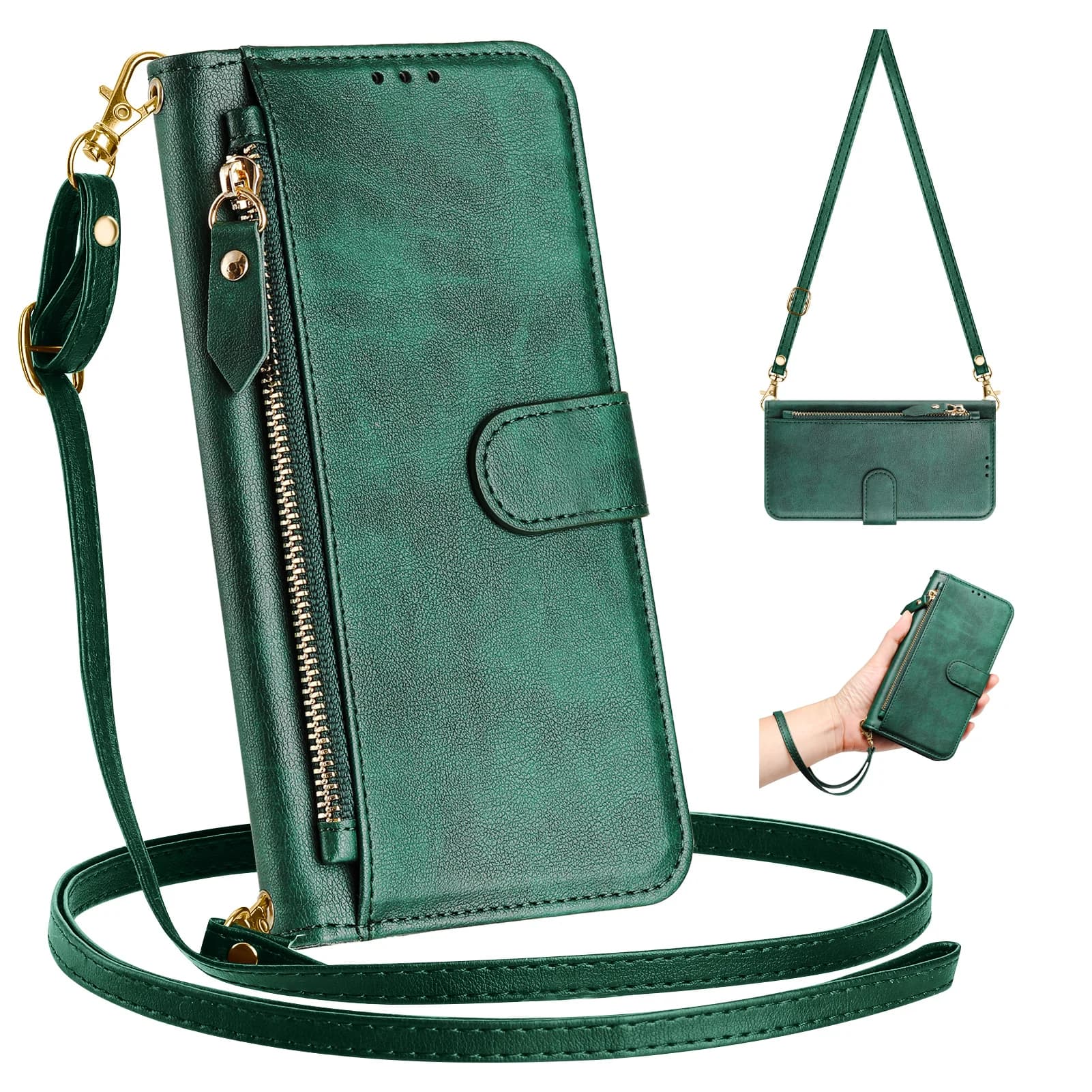 Solt shoulder zipper leather wallet case for POCO X7 Pro 5G X6 M7Pro F6 F7 X6NEO Long shoulder bag with Flip Cover