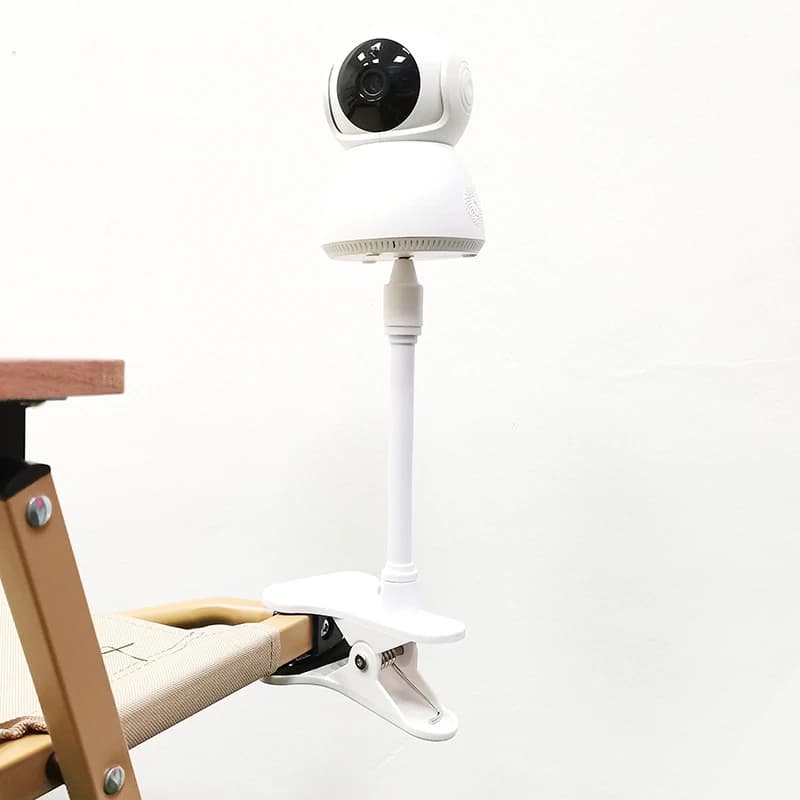 Supporto per webcam portatile senza foratura con clip, per monitor per bambini, supporto flessibile a torsione, supporto per monitor domestico per bambini