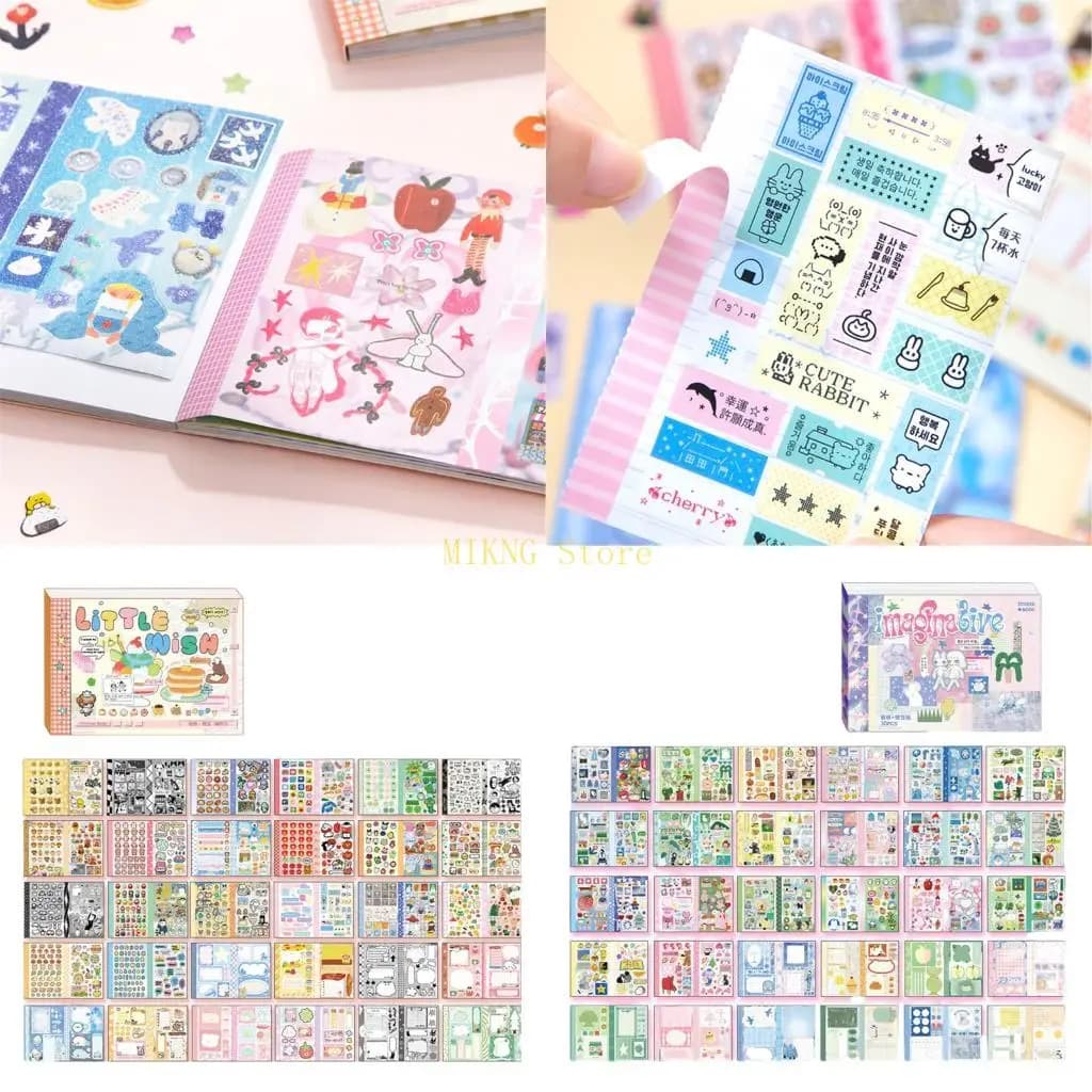 Adesivo estetico del fumetto 30 fogli/Pad Adesivo Scrapbooking per Journal Notebook Planner Scrapbooking Abbellimenti migliore