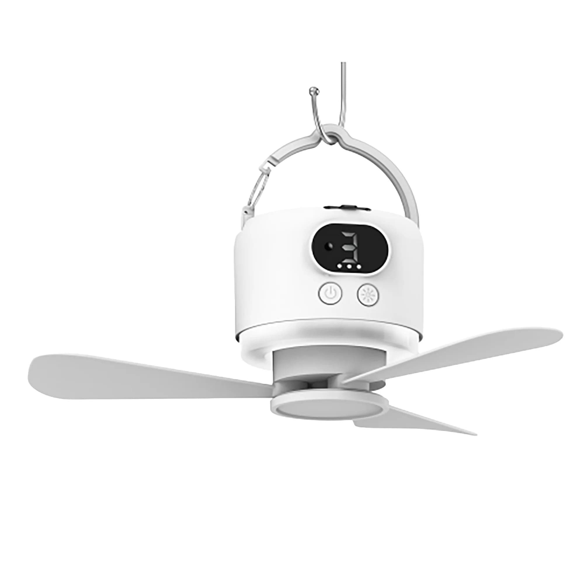 10400Mah Rechargeable Portable Ceiling Fan, Hangable with Three-Speed Wind Control, Remote Timer, Led Light Strip, Outdoor Camping Fan