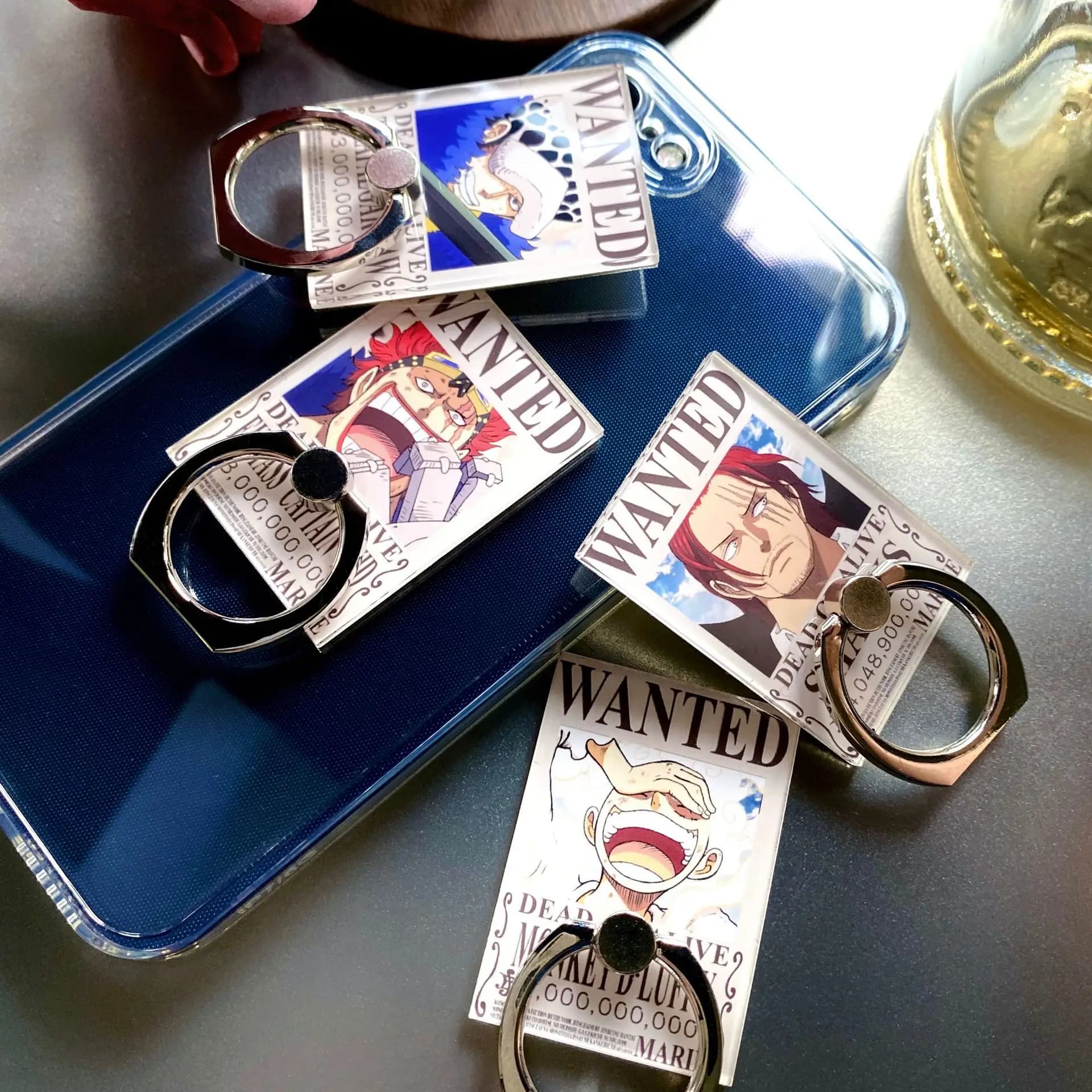 ​Anime One Piece Mobile Phone Holder Stand Finger Ring for Cute Cell Smart Phone Holder for Iphone 11 12 XS MAX