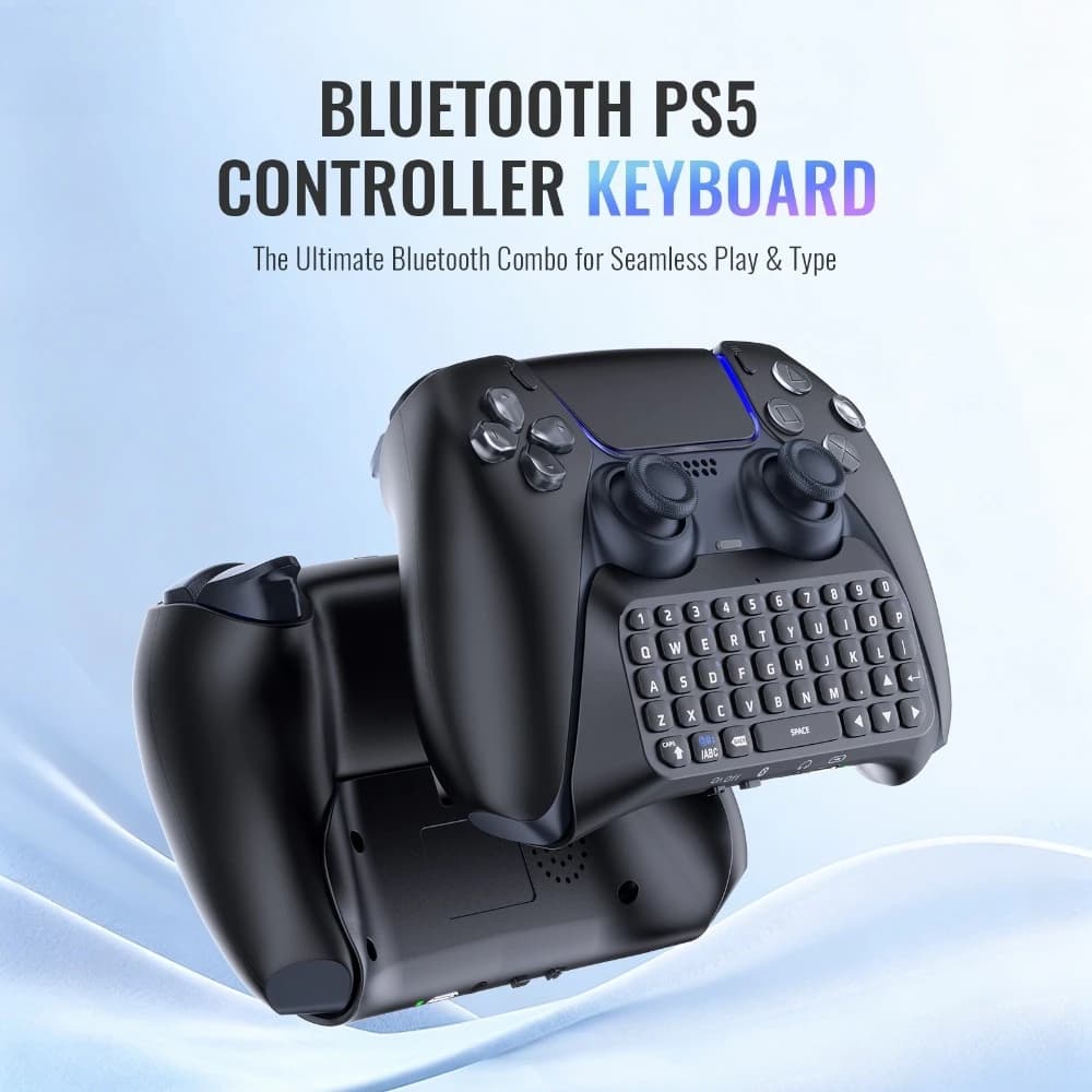 Tastiera esterna Bluetooth wireless per controller PS5, con altoparlante integrato, accessori per giochi con input vocale.