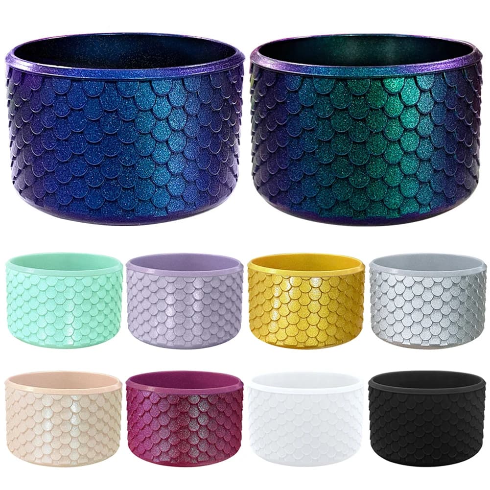 Mermaid Silicone Boot Wear Resistant Bottom Cover Anti-Slip Water Bottle Boot Sleeve for Stanley 40oz Tumbler Accessories