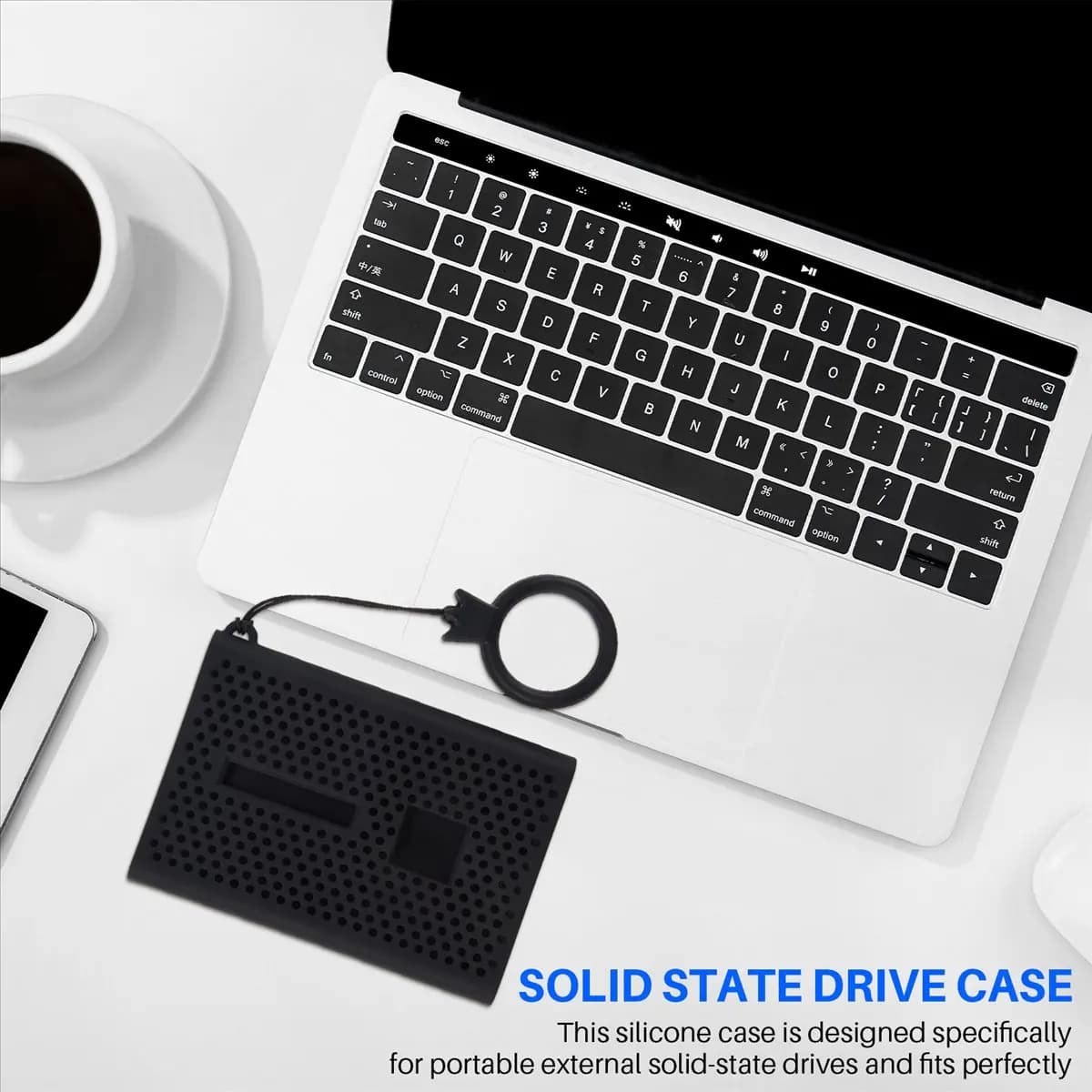 A72Z Storage Travel Case Silicone Protective Cover for T7 Press Portable SSD External Solid State Drives