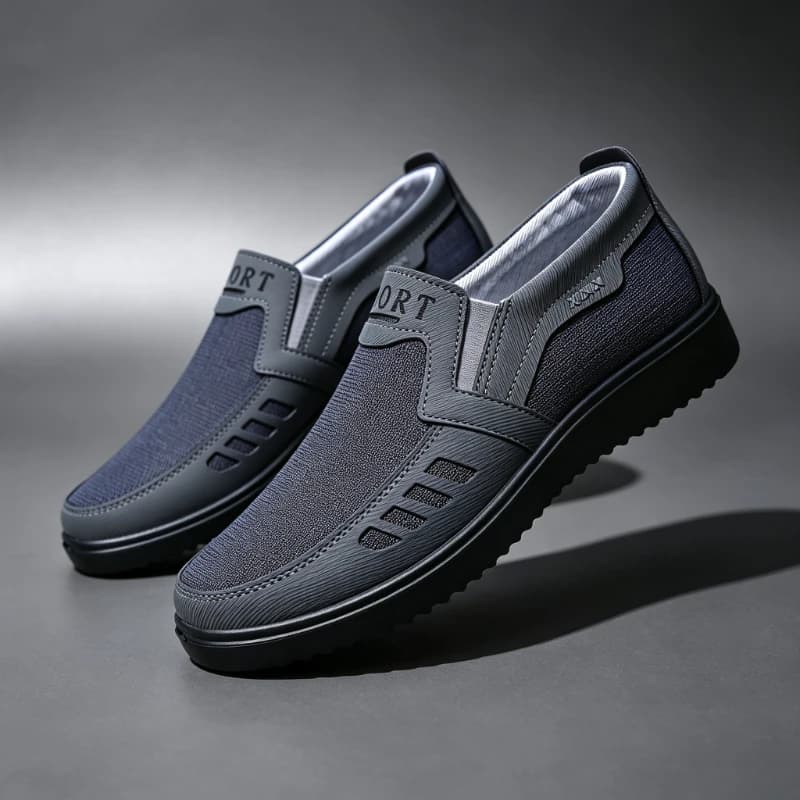 Men Slip‑On Canvas Loafers Breathable Comfort Flat Shoes Non‑Slip Rubber Sole Daily Walking Driving Casual Footwear
