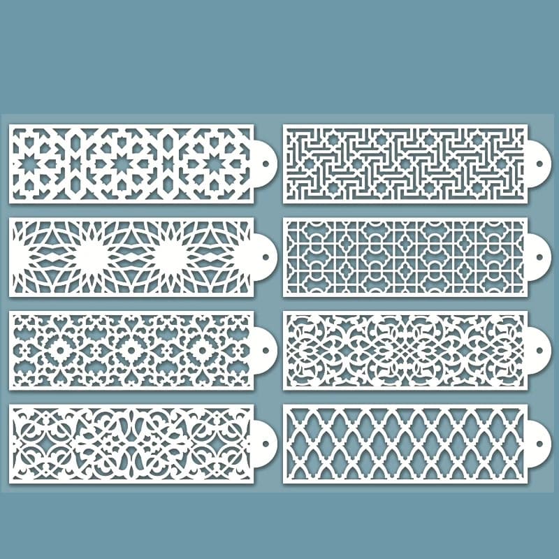 8 pz/lotto 10*34cm geometria cornice per fiori fai da te stratificazione stencil pittura murale Scrapbook colorazione goffratura Album Decor Template