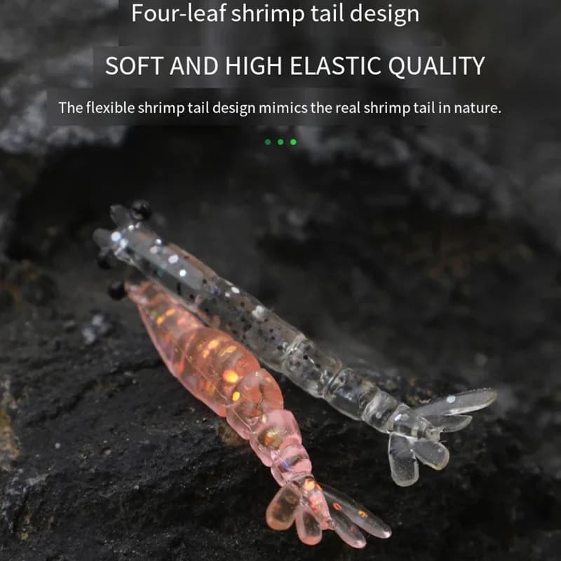 Set da 10 esche artificiali multi-articolate a forma di gambero, 4 cm, 0,4 g, per pesca a fondo, esche morbide e dure, agili, per Black Bass