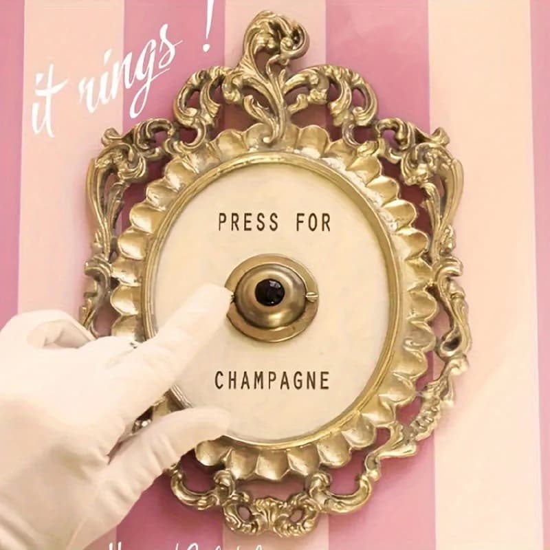 Press For Champagne Button Ring Mini Press For Champagne Button Press For Champagne Door Ring Bell Champagne Themed Decor Wall