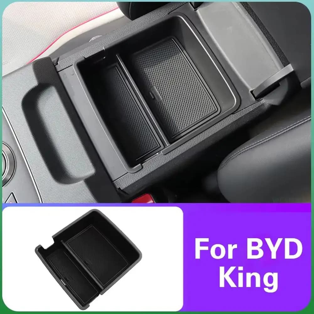 Scatola di immagazzinaggio del controllo centrale dell'auto per Byd Chazor King Dm-i Organizer Vassoio di controllo centrale per accessori Byd Qin Plus Nero U6v3