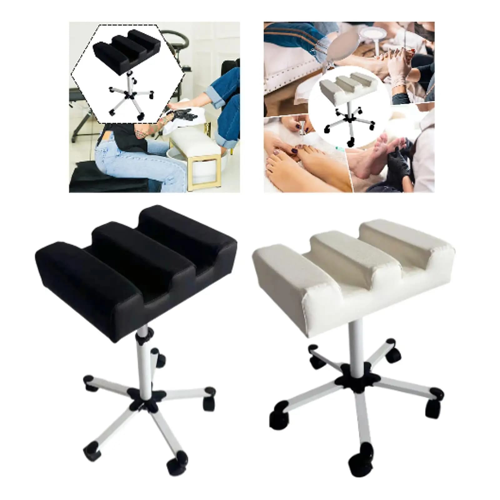 Poggiapiedi per Pedicure e Manicure, Sgabello per Piedi ad Uso Commerciale, Strumento Pratico e Robusto, Accessori per Salone, Regolabile in Altezza, Versatile per Casa