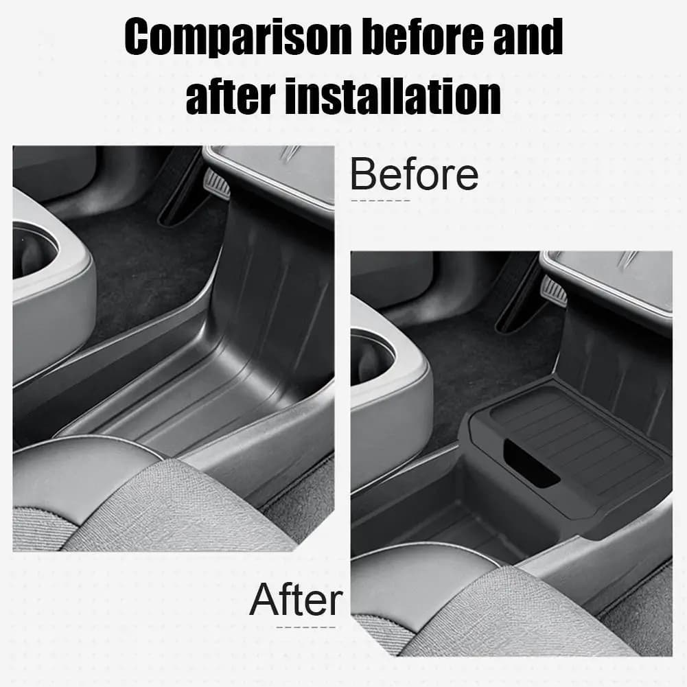 For Model Y Juniper Standard RWD 2026 2025 Central Storage Box Console Lower Storage Box TPE Central Tray Organizer Accessories