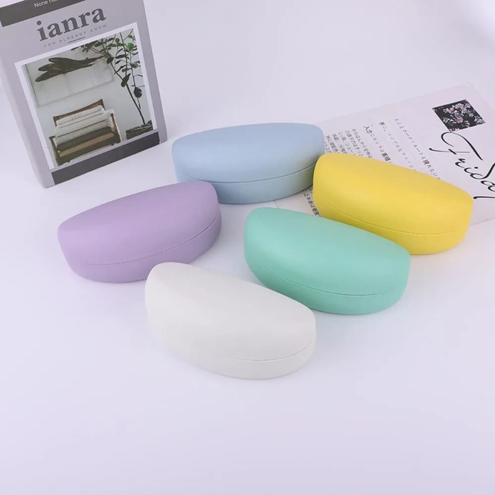 Color Leather Sunglasses Glasses Case New Style Men and Women Sunglasses Case Glasses Case Compression Fashion Iron Box