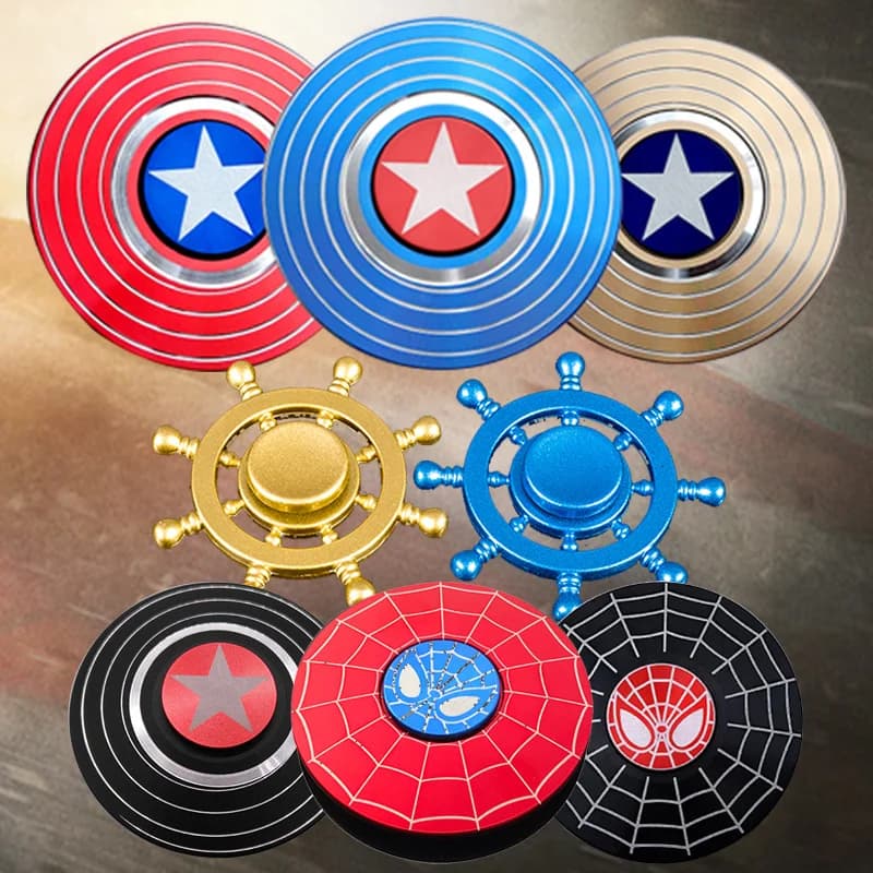 Spinner per dito Scudo in lega di alluminio Fidget Spinner Giocattolo antistress Spinner