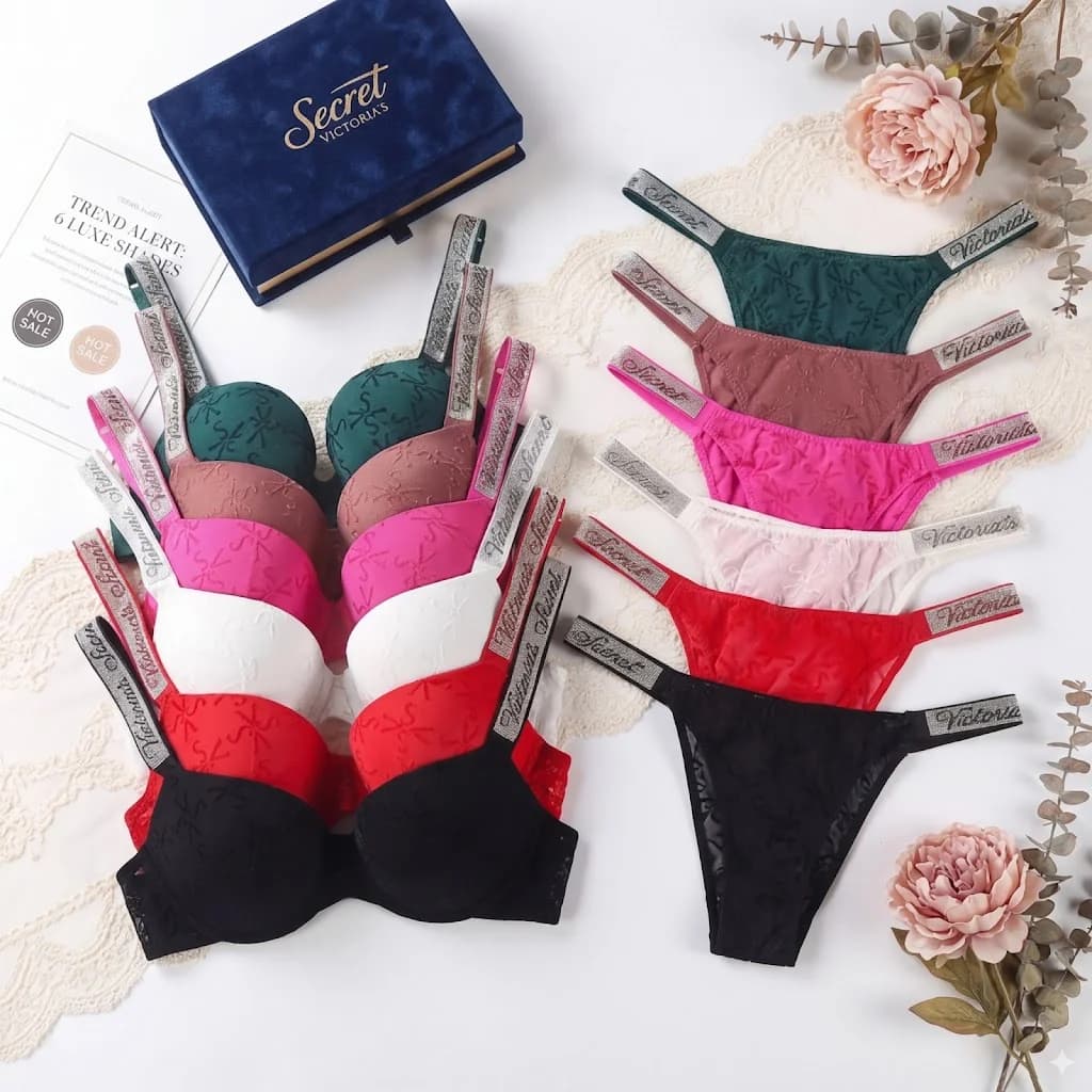 Nuovo Set Lingerie Push-up, Set Intimo, Reggiseno e Slip, Moda Femminile Sexy, Lingerie Sportiva Classica Imbottita Regolabile
