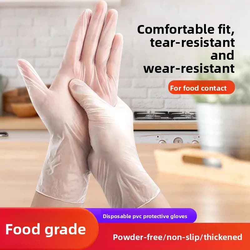 Guanti monouso in PVC addensato per uso alimentare per cucina, piatti, cottura, impastare, guanti in nitrile resistenti all'olio