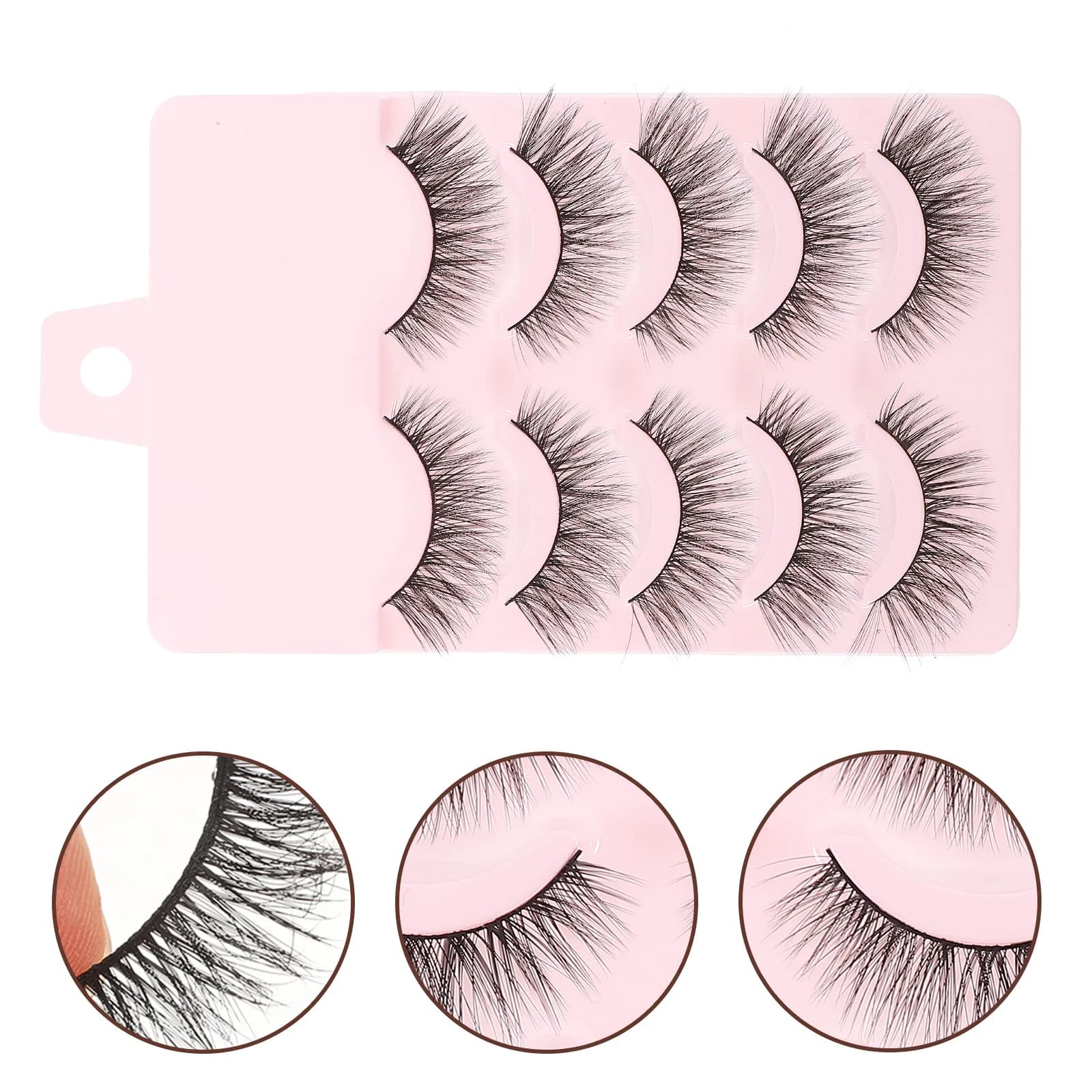 5 paia di ciglia finte premium per donna, ciglia naturali con volume e curvatura, facili da applicare e rimuovere, comode da indossare tutto il giorno.