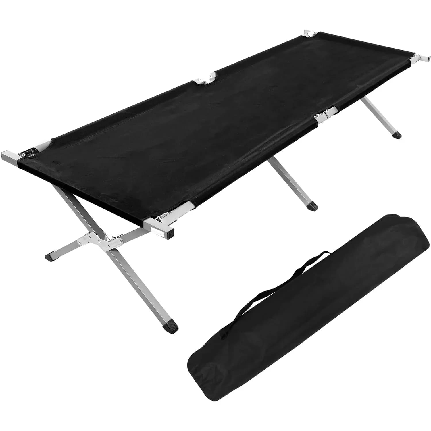 Foldable camping cot with adult storage bag, portable and lightweight bed for outdoor travel