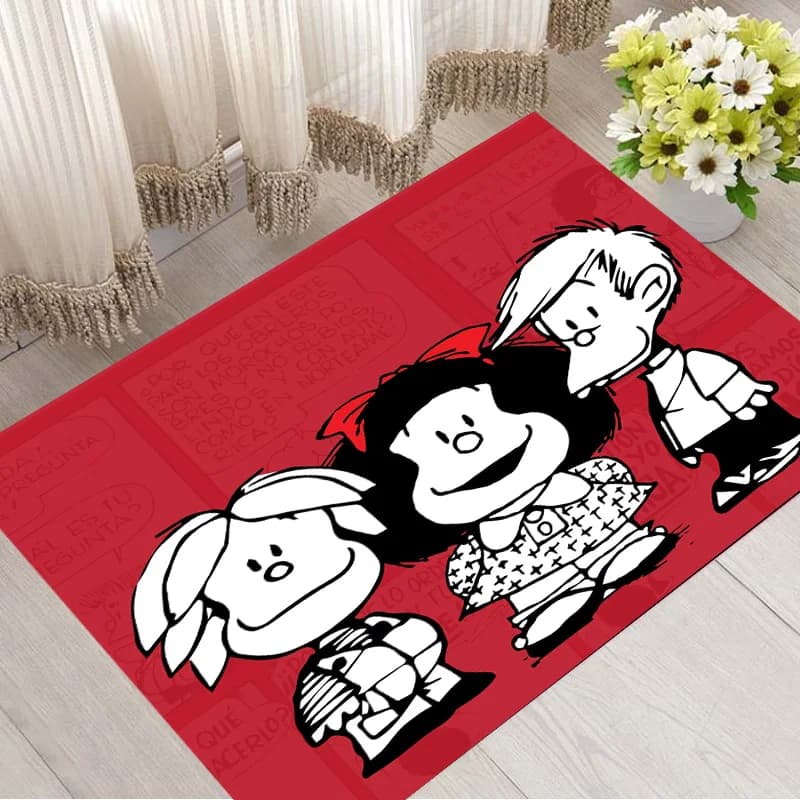 M-Mafaldas Cartoon Tappetino Zerbino Porta d'ingresso Soggiorno Tappeto da cucina Tappeto da balcone Tappeto da bagno Tappeto Tappetino Decorazioni per la casa