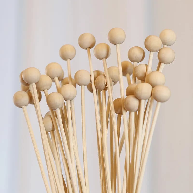 10 pz Sfera di Legno Naturale Aroma Reed Diffusore Bastoni Diffusore di Fragranza Aromaterapia Rattan Reed Stick Decorazione Della Casa FAI DA TE