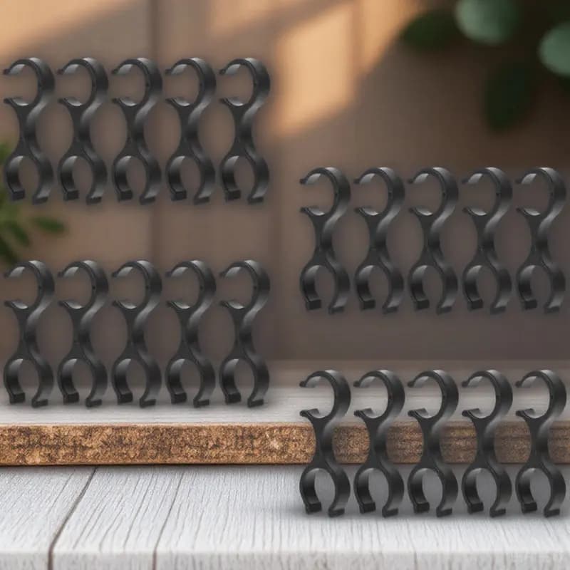 20 Pezzi Clip per Bastoncini da Trekking Portatili, Clip Leggeri in Plastica per Bastoni, Fibbia a Sgancio Rapido per Escursionismo e Camminata all'Aperto