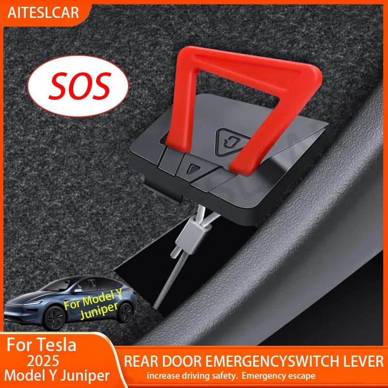 For the new model Tesla Y Juniper 2025 back door emergency safety rope emergency handle car accessory