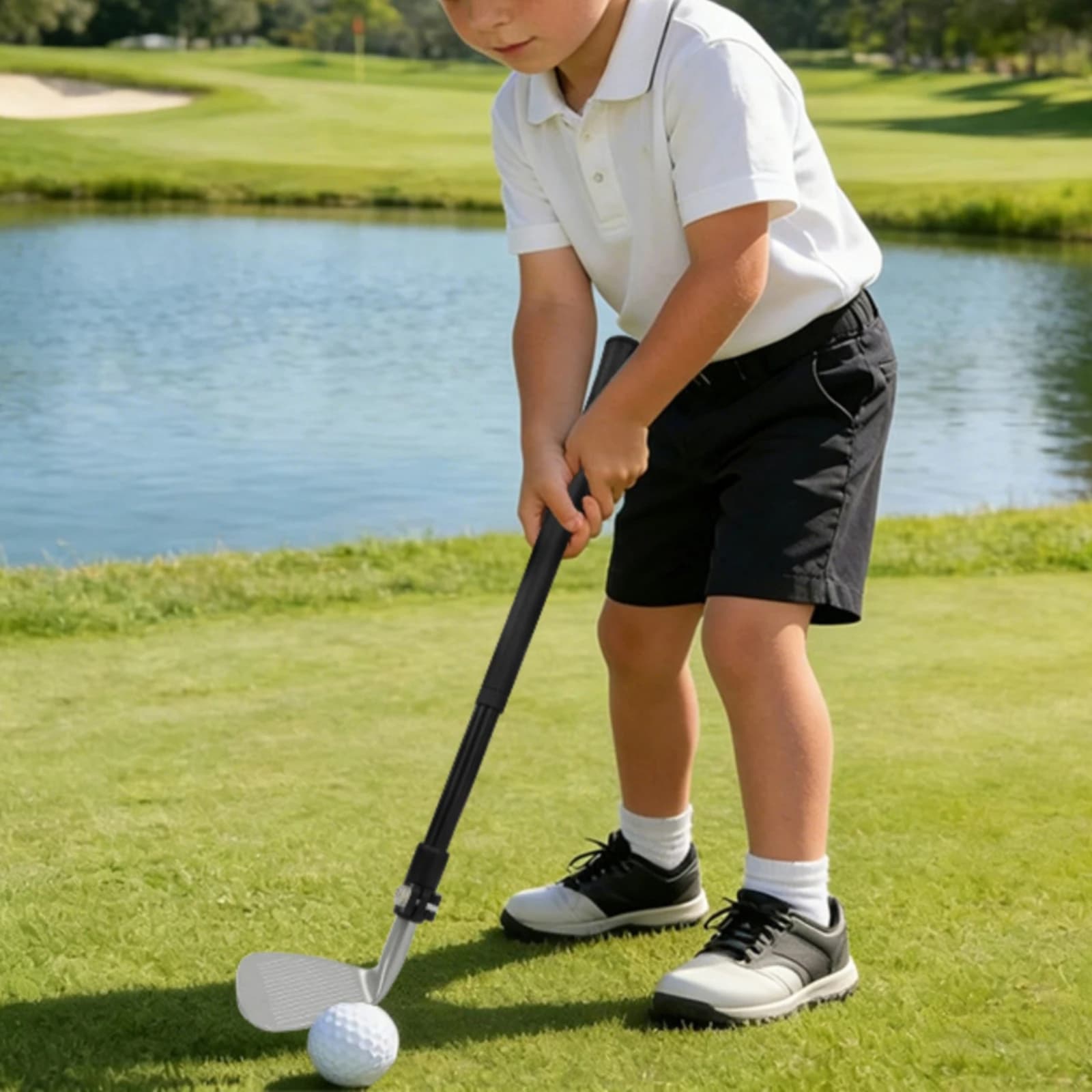 Adjustable Telescopic Golf Club Lightweight Telescoping Golf Club Sports Equipment Silver Head Long-Lasting