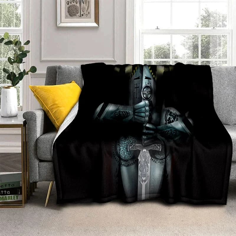 Coperta da gioco templare Cavalier Knight Crusaders, morbida coperta da tiro per la casa, camera da letto, divano letto, picnic, viaggio, ufficio
