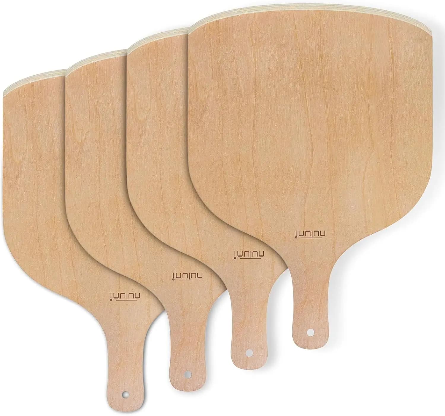 Set di 4 pala per pizza in legno, pala grande premium da 12 pollici con manico in legno per forno, pietra, padella o griglia, spatola
