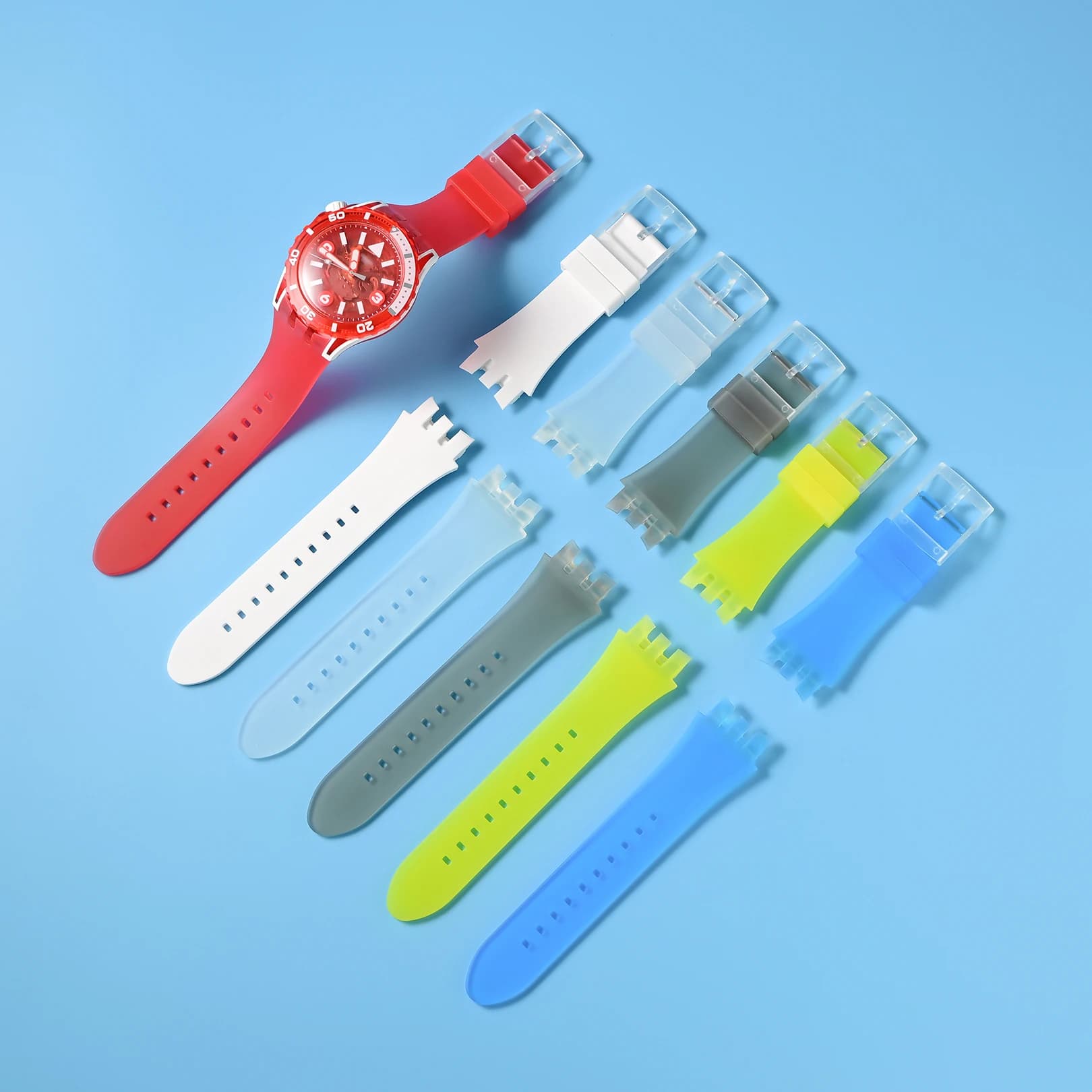 Cinturino per orologio in morbido silicone liquido da 21 mm per la serie Swatch SCUBAQUA, cinturino di ricambio, bracciale sportivo colorato in gelatina, per uomo e donna